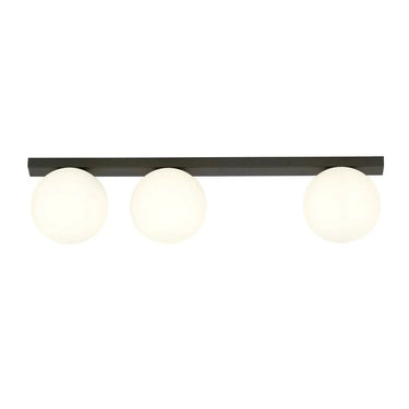 FIT 3-lichts plafondlamp - Wit glas - Zwart frame