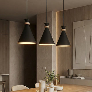 Zero hanglamp hout 3-lichts zwart hanglamp met lampenkap - sfeervol in een Scandinavisch interieur