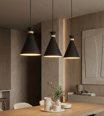 Zero hanglamp hout 3-lichts zwart