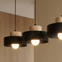 Kivi hanglamp hout 3-lichts zwart