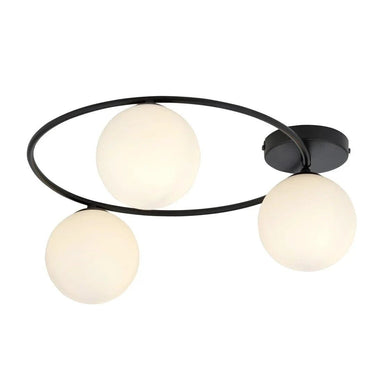 SOPRA 3-lichts plafondlamp – Wit/zwart