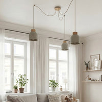 Kru hanglamp hout 3-lichts mokka