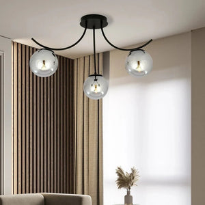 BOSTON 3-lichts plafondlamp - Smoked glas