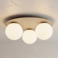 Solar plafondlamp opaalwit glas 3-lichts mokka