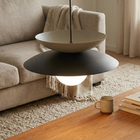 Nagoya hanglamp wit glas 3-lichts zwart mokka