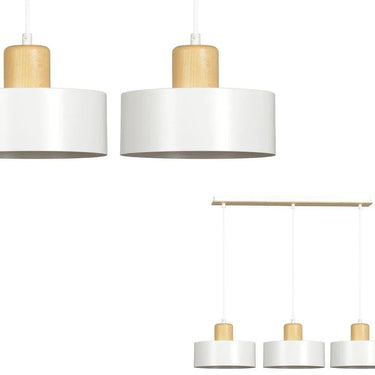 TORIN 3-lichts hanglamp - Wit frame