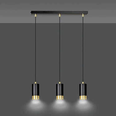 FUMIKO 3-lichts hanglamp - Zwart goud
