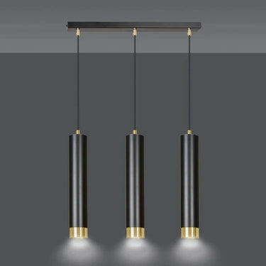 KIBO 3-lichts hanglamp - Zwart goud