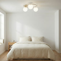 Sopra plafondlamp opaalwit glas 3-lichts mokka