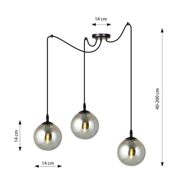 GIGI 3-lichts hanglamp - Smoked glas