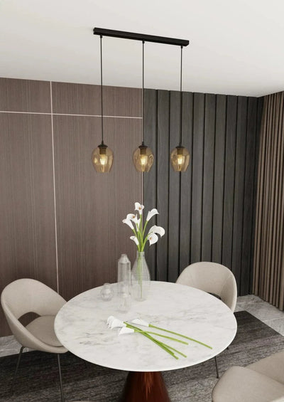 ISTAR 3-lichts hanglamp - Amber glas
