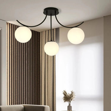 BOSTON 3-lichts plafondlamp - Wit glas