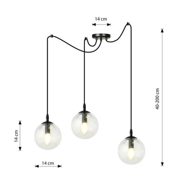 GIGI 3-lichts hanglamp - Helder glas