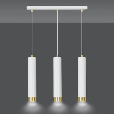 KIBO 3-lichts hanglamp - Wit metaal met gouden accenten
