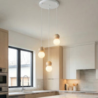 Loop hanglamp wit glas 3-lichts naturel