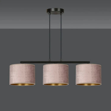 HILDE 3-lichts balkhanglamp - Roze fluweel