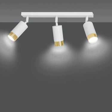 HIRO 3-lichts plafondlamp - Wit met gouden accenten