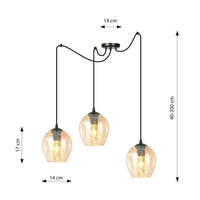 Emibig LEVEL 3-lichts hanglamp - Amber glas - Mooier Thuis