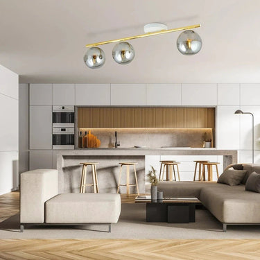 MONZA 3-lichts plafondlamp - Smoked glas - Wit-goud