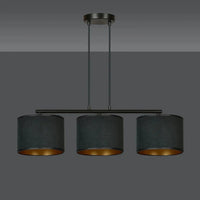 Emibig HILDE 3-lichts hanglamp - Zwart fluweel met goud interieur - Mooier Thuis
