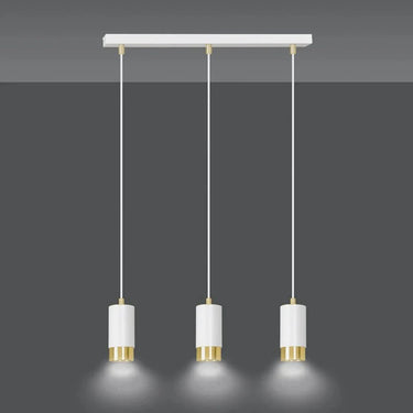 FUMIKO 3-lichts hanglamp - Wit met gouden accenten