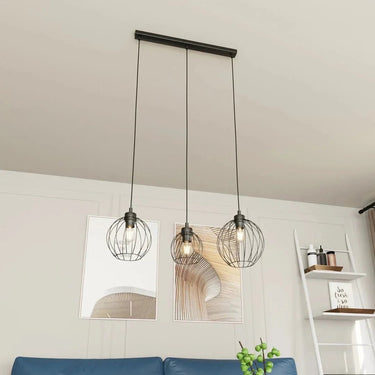 NANDO 3-lichts hanglamp - Zwart draad
