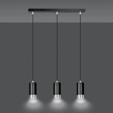 FUMIKO 3-lichts hanglamp - Zwart chroom