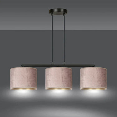 HILDE 3-lichts balkhanglamp - Roze fluweel