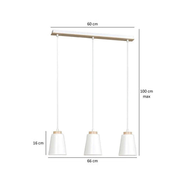 BOLERO 3-lichts hanglamp – Wit