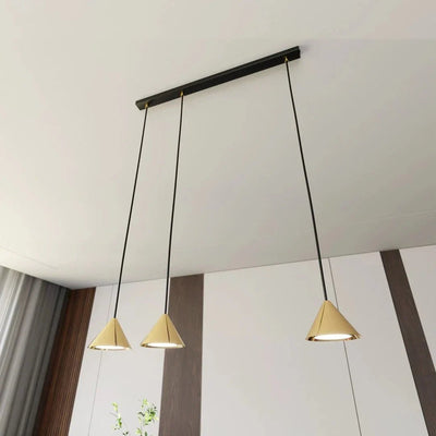 ELITE 3-lichts hanglamp - Zwart Goud - Kegelvormig