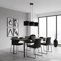 Karbon hanglamp textiel 3-lichts zwart