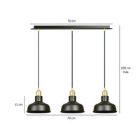 IBOR 3-lichts hanglamp - Zwart goud - afbeelding 2