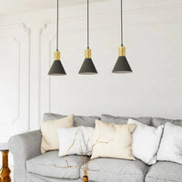 PINK 3-lichts hanglamp - Zwart met gouden accent - afbeelding 2