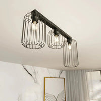 BARN 3-lichts plafondlamp - Zwart frame - afbeelding 2