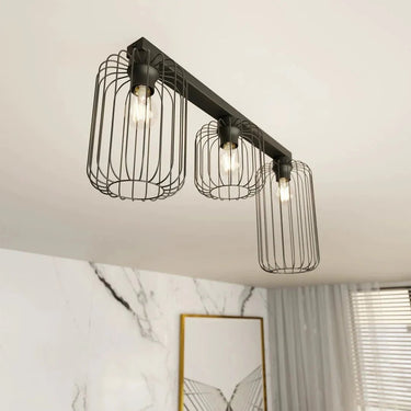 BARN 3-lichts plafondlamp - Zwart frame