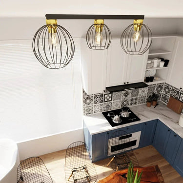 NEST 3-lichts plafondlamp - Zwart goud