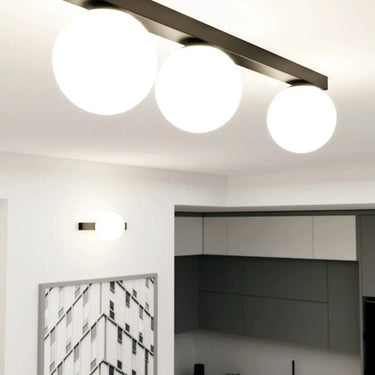 FIT 3-lichts plafondlamp - Wit glas - Zwart frame
