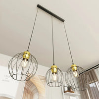 NANDO 3-lichts hanglamp - Zwart goud industrieel - afbeelding 2