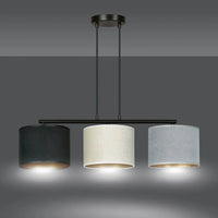 HILDE 3-lichts balkhanglamp - Kleurmix stoffen kappen - afbeelding 2