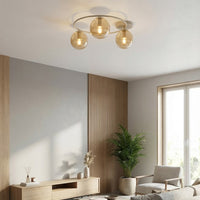 Sopra plafondlamp amber glas 3-lichts amber