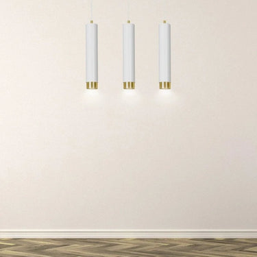 KIBO 3-lichts hanglamp - Wit metaal met gouden accenten