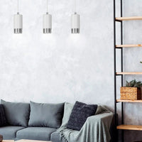 FUMIKO 3-lichts hanglamp - Wit Chroom - afbeelding 2