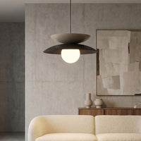 Nagoya hanglamp wit glas 3-lichts zwart mokka