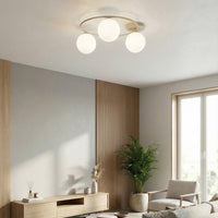 Sopra plafondlamp opaalwit glas 3-lichts mokka