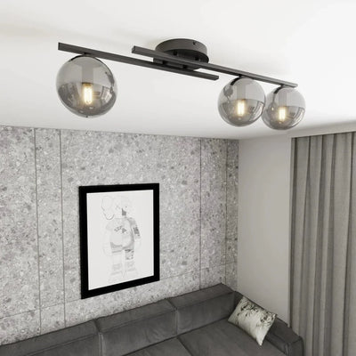 KAIRO 3-lichts plafondlamp - Smoked glas
