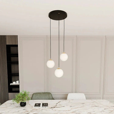 ROYAL 3-lichts hanglamp – Wit/zwart