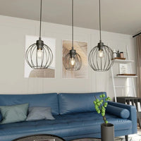 NANDO 3-lichts hanglamp - Zwart draad - afbeelding 2
