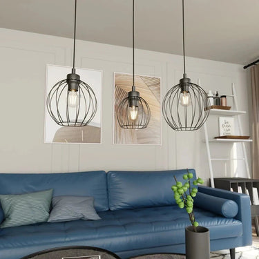 NANDO 3-lichts hanglamp - Zwart draad