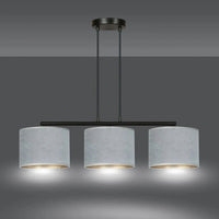 HILDE 3-lichts hanglamp - Grijs fluweel - afbeelding 2