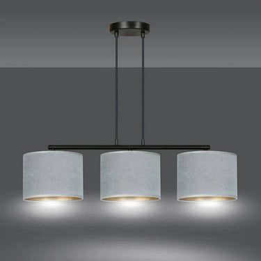 HILDE 3-lichts hanglamp - Grijs fluweel